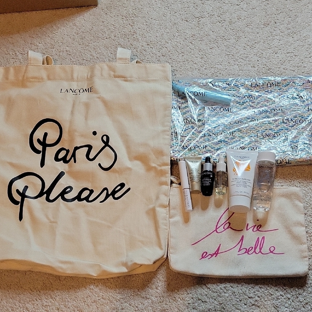 NWT Lancome Skincare Samples & Makeup Bags